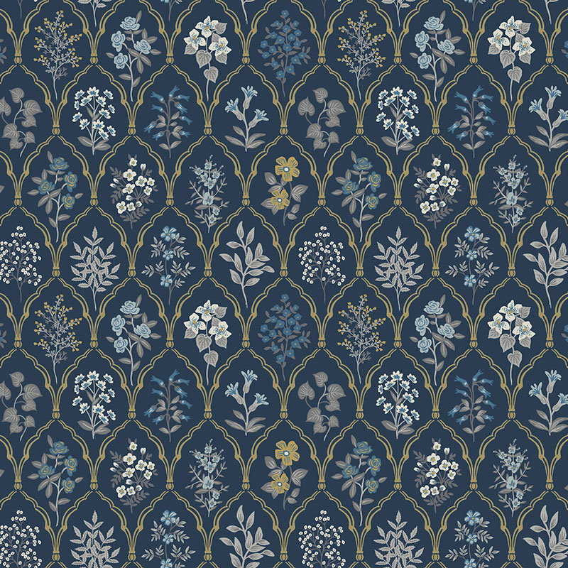 Hawthorne Traditional Wallpaper - Gold, Swatch