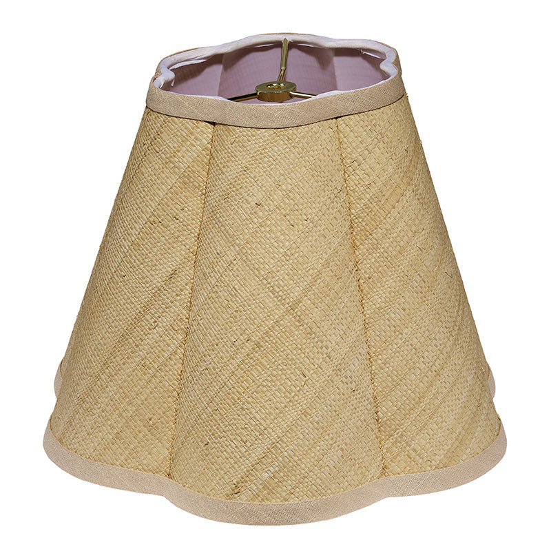 Raffia Scalloped Lamp Shade - Natural, Large