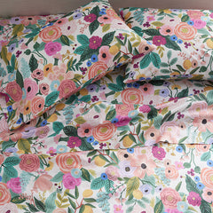 Garden Party Classic Cool Cotton Percale Fitted Bed Sheet - Multi, Queen