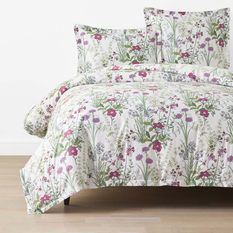Bloom Meadow Classic Smooth Sateen Duvet Cover - White Multi, Twin/Twin XL