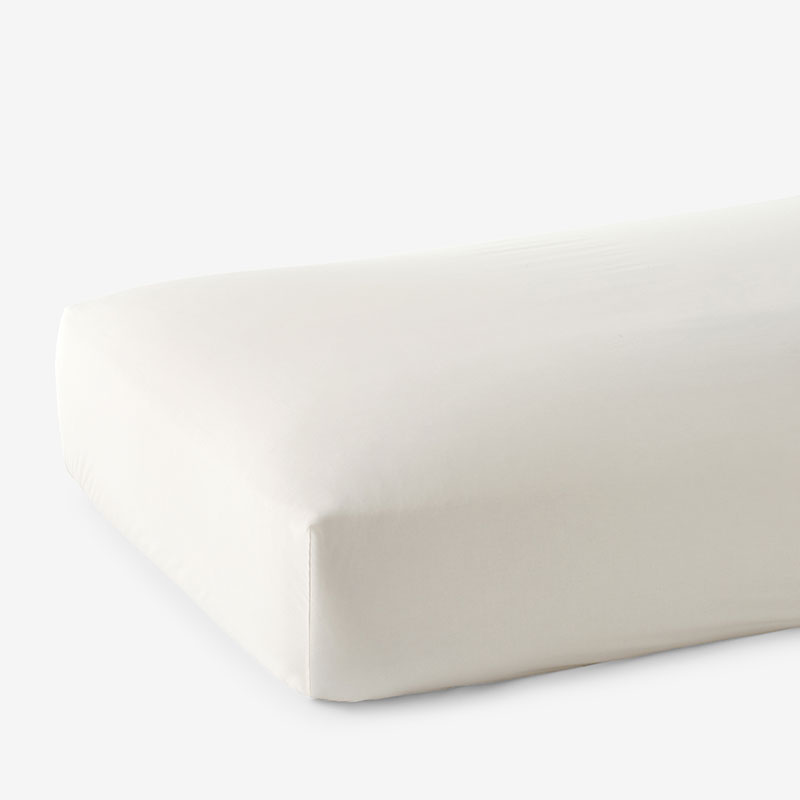 Premium Smooth Supima® Cotton Wrinkle-Free Sateen Fitted Bed Sheet - Ivory, Deep Pocket Queen