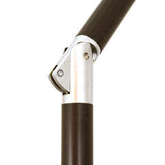 Round Outdoor Patio Umbrella, Fiberglass with Twist Tilt - Bronze Finish, Forest Green, 11'