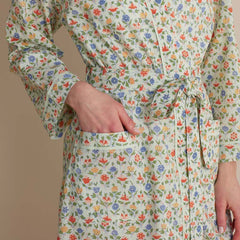 Printed Voile Women's Kimono Robe - Meadow Song, M/L
