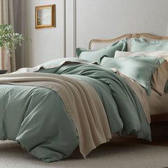 Premium Smooth Supima® Cotton Wrinkle-Free Sateen Flat Bed Sheet - Sea Mist, King/Cal. King