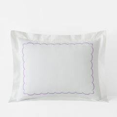 Scallop Embroidered Premium Cool Egyptian Percale Sham - Lavender, Standard