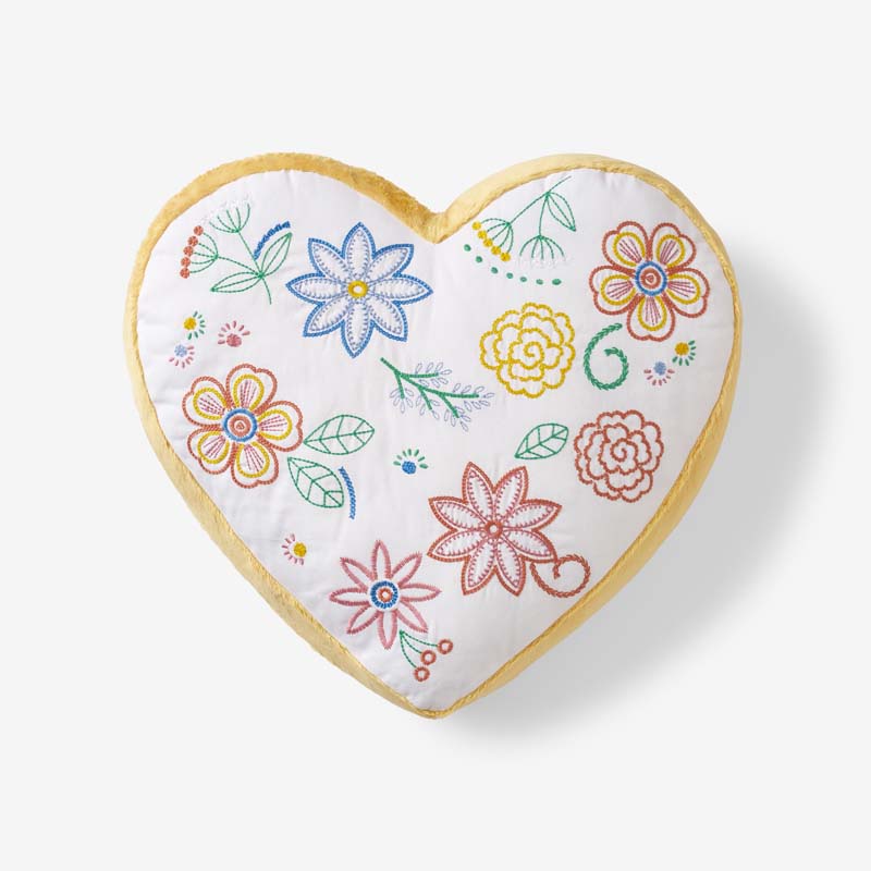 Decorative Shaped Pillow - Floral Heart