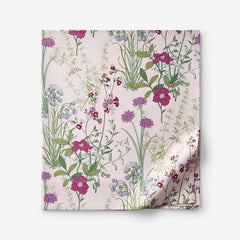 Bloom Meadow Classic Smooth Sateen Flat Bed Sheet - Blush, Queen