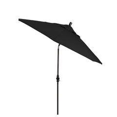 Round Outdoor Patio Umbrella, Fiberglass with Twist Tilt - Bronze Finish, Black, 9'