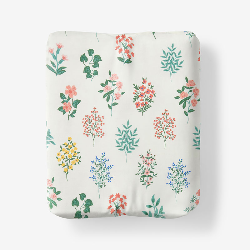 Hawthorne Classic Cool Percale Fitted Bed Sheet - Ivory Multi, Twin