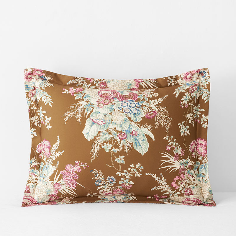 Malti Premium Smooth Sateen Reversible Sham - Gold, King