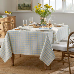 Classic Plaids Yarn-Dyed Tablecloth - Graph Plaid Yellow, 70 in. x 108 in.