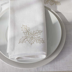Metallic Napkins, Set of 4 - Holly