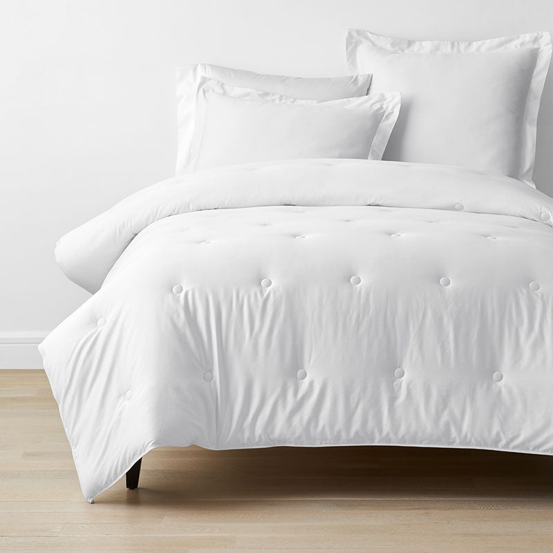 Classic Smooth Rayon Made From Bamboo Sateen Comforter - White, Twin/Twin XL