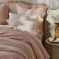 Premium Smooth Supima® Cotton Wrinkle-Free Sateen Flat Bed Sheet - Rose, Deep Pocket Queen