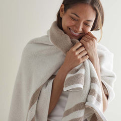 Mirage Aegean Cotton Reversible Stripe Hand Towel - Ecru