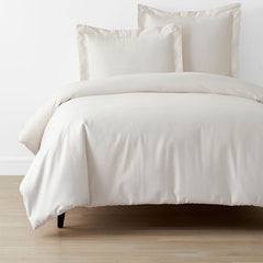 Classic Smooth Sateen Solid Duvet Cover - Ivory, Full/Queen