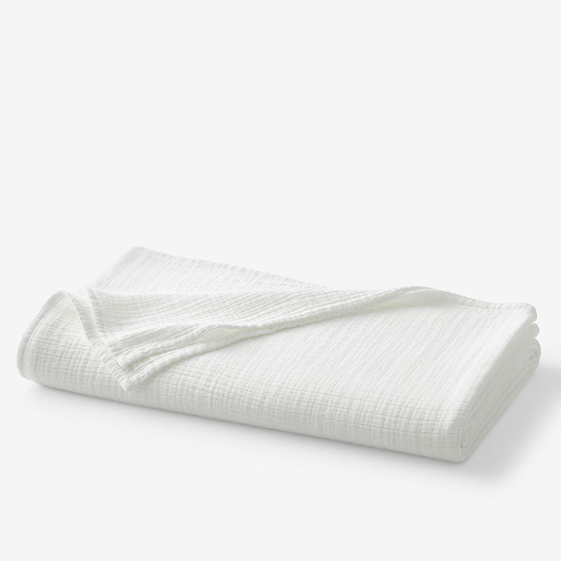 Gossamer Cotton Blanket - White, Twin/Twin XL