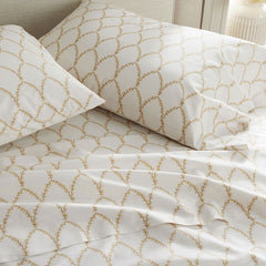 Laurel Classic Smooth Sateen Flat Bed Sheet - Gold, Full