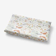 Forest Animals Classic Cool Organic Cotton Percale Quilted Changing Pad Cover - Ivory