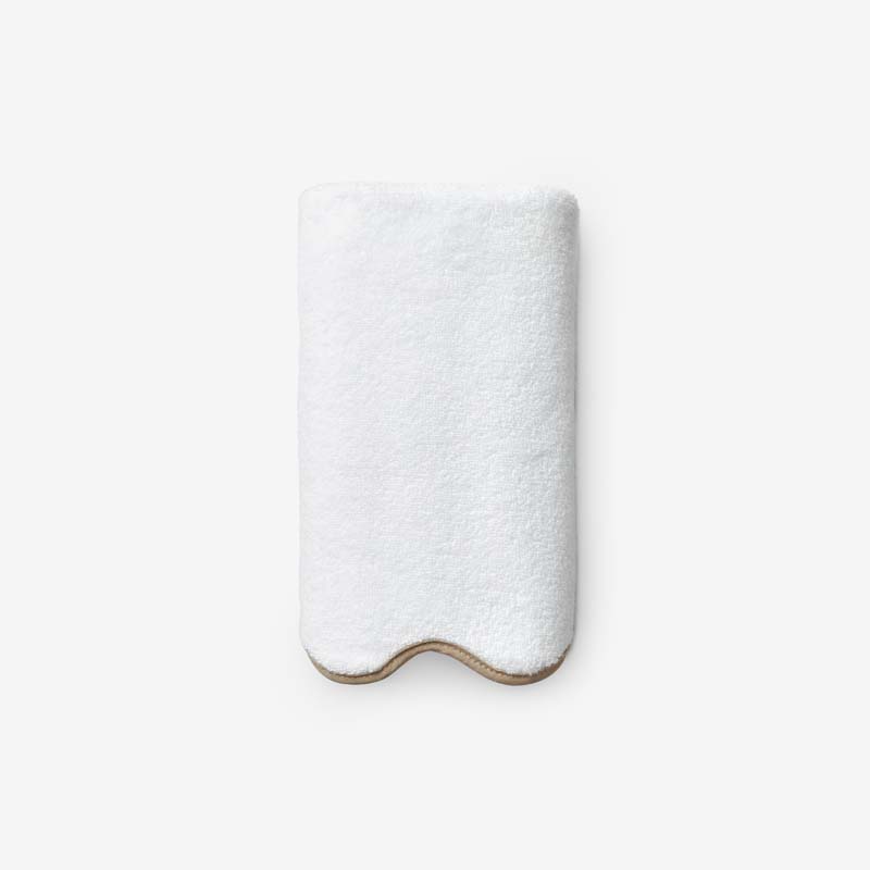 Scalloped Edge Hand Towel - Beige