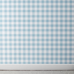 Ditsy Gingham Removable Wallpaper - Blue, Swatch
