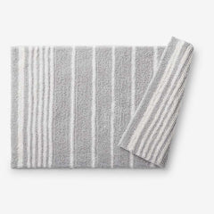 Plush Spa Stripe Bath Rug - Dark Gray, 17 in. x 24 in.