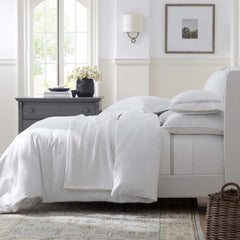 Contrast Border Premium Cool Supima® Cotton Percale Pillowcase Set - White, King
