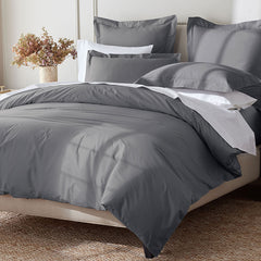 Premium Cool Supima® Cotton Percale Pillowcase Set - Pewter, King