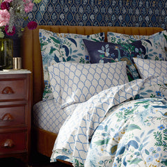 Peacock Classic Smooth Sateen Duvet Cover - Ivory Multi, Full/Queen