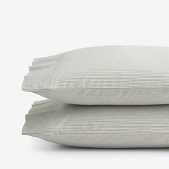 Classic Stripes and Plaids Cool Yarn-Dyed Cotton Percale Pillowcase Set - Stripe Green, Standard