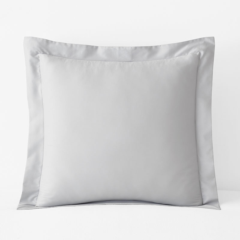 Classic Smooth Sateen Solid Sham - Light Gray, Euro