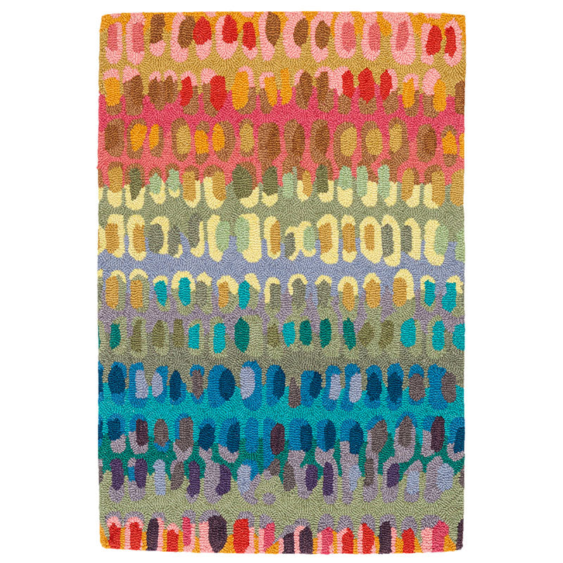 Paint Chip Hand Hooked Wool Rug - Multi, 4' x 6'
