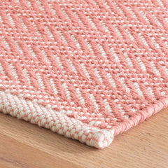 Herringbone Handwoven Cotton Rug - Coral, 8' x 10'