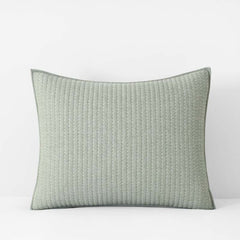 Fara Textured Kantha Quilted Sham - Green, King