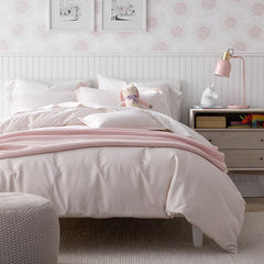 Ditsy Gingham Classic Cool Organic Cotton Percale Pillowcase Set - Pink, Standard