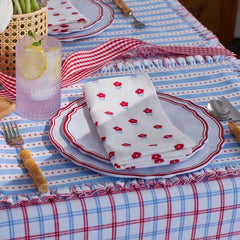 Maison Melamine Salad Plates, Set of 4 - White/Red