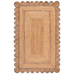 Scallop Border Handwoven Jute Rug - Gray, 8' x 10'