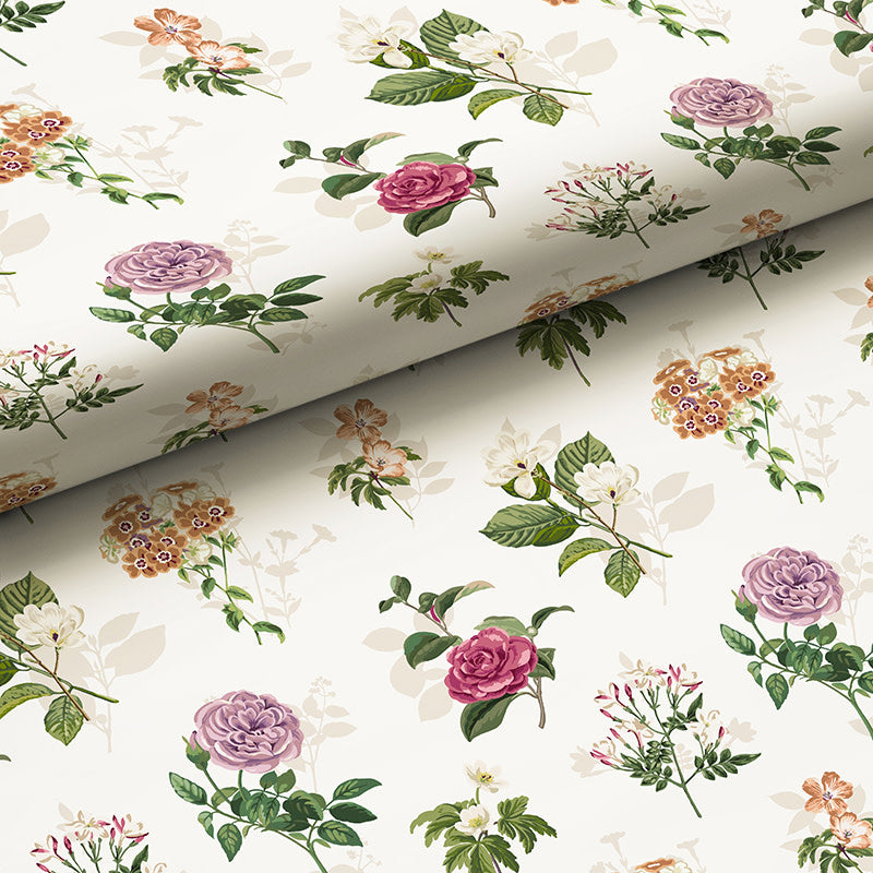 Cameilla Floral Traditional Wallpaper - Ivory, Roll