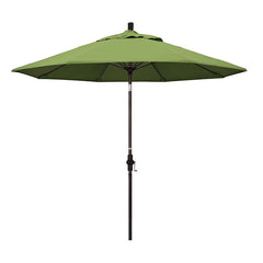 Round Outdoor Patio Umbrella, Fiberglass with Twist Tilt - Bronze Finish, Ginkgo, 9'