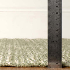 Herringbone Handwoven Cotton Rug - Sage, 8' x 10'