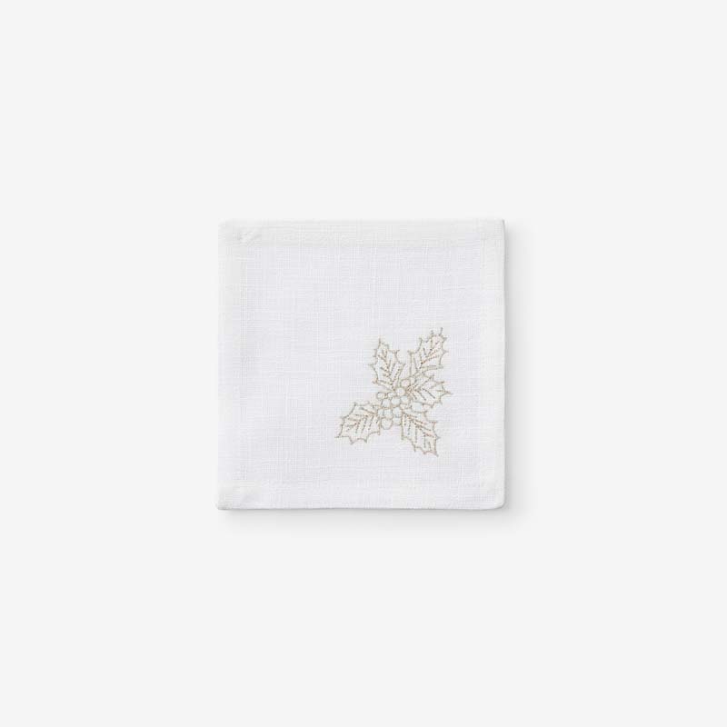Metallic Cocktail Napkins, Set of 4 - Holly