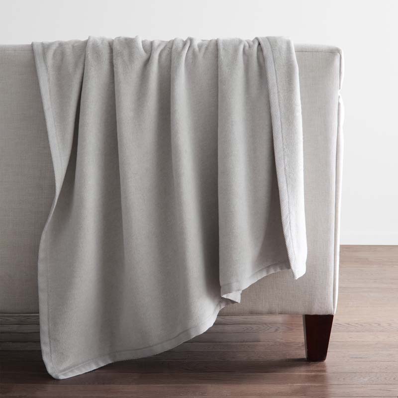 Cotton/Acrylic Fleece Throw - Silver