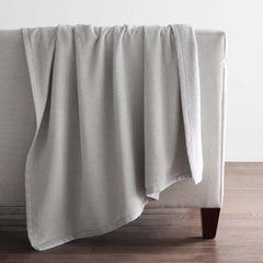 Cotton/Acrylic Fleece Throw - Silver