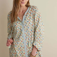 Printed Voile Women's Caftan - Meadow Song, L
