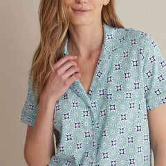Printed Peruvian Cotton Women's Shorts Set - Cool Daisy, M