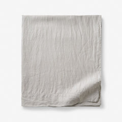 Premium Breathable Washed Linen Solid Flat Bed Sheet - Light Gray, King/Cal King