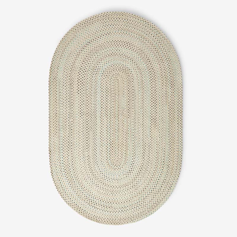 Dramatic Static Reversible Braided Rug - Blue, 5' x 8' Oval