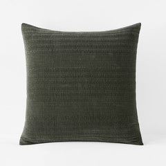 Line Stitch Velvet Quilted Sham - Olive, Euro