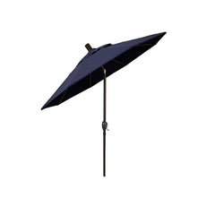 6' Round Outdoor Patio Umbrella, Aluminum with Push Button Tilt - Bronze Finish, Navy