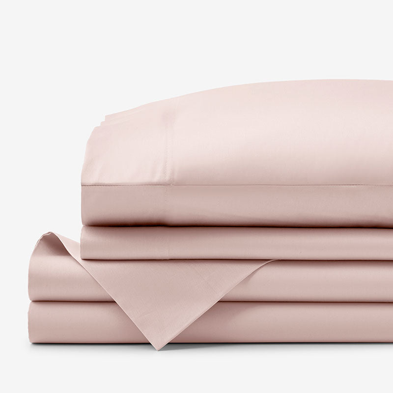 Classic Smooth Sateen Solid Bed Sheet Set - Blush, Queen